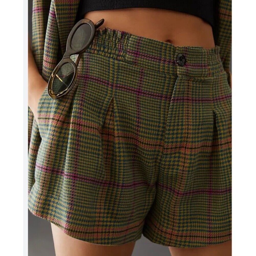 By Anthropologie Femme Plaid Shorts Womens Size 6‎ $98 NWT